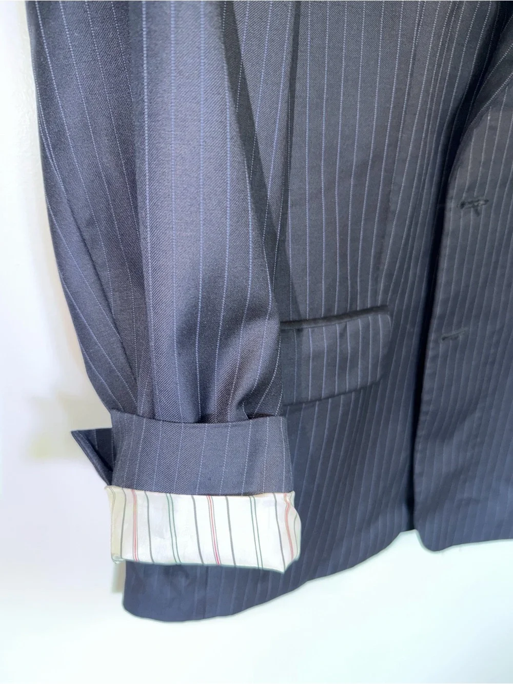 Lauren Ralph Lauren Men's Navy Pinstripe Wool Jacket - Classic Two-Button